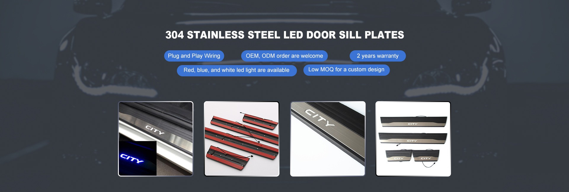 304 stainless steel led door sill plates