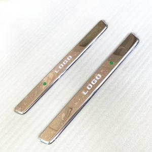 OEM stainless steel wireless led door sill scuff plates with battery sensor for TESLA