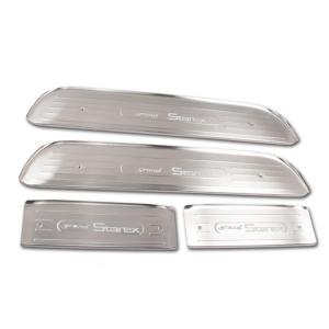 stainless steel grand starex H1 led door sill scuff plates 4pcs set